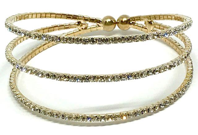 Gold Crystal Cuff Bracelet (BG3/405) Fashion Bracelet athenadesigns 