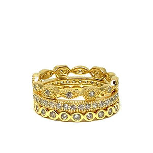3 Stack Ring: Gold Vermeil (RG3/455) Rings athenadesigns Size 6: RG3/455 