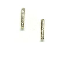 Load image into Gallery viewer, Crystal Micropave Bar Stud: Gold Also in Rose Gold (EGP485) Earrings athenadesigns Gold Vermeil: EGP485 
