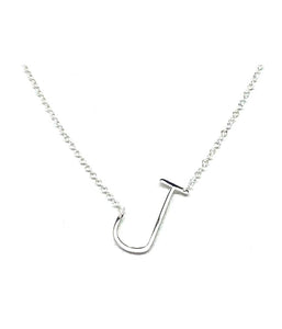 Initial Necklaces: Letters J-L: Sterling Silver & Gold Vermeil (NCH40J) Necklaces athenadesigns Silver J 