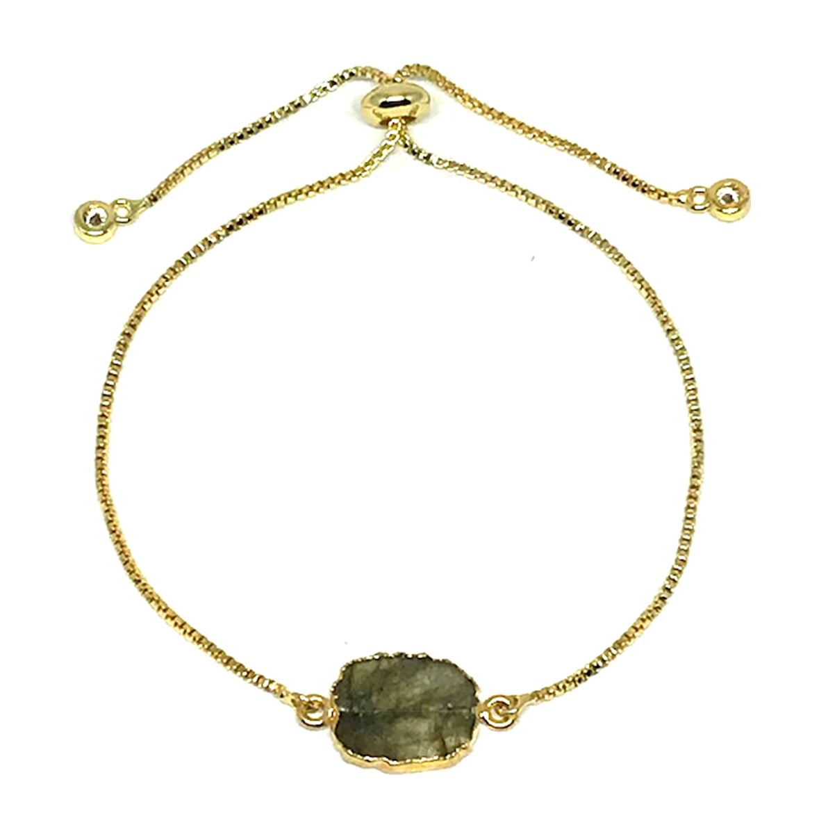 Electroform Stone Pull Bracelet: Labradorite (PBT748LD) Also on Gunmetal Chain Bracelet athenadesigns Gold 