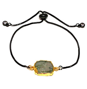 Electroform Stone Pull Bracelet: Labradorite (PBT748LD) Also on Gunmetal Chain Bracelet athenadesigns Gunmetal 