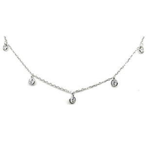 Crystal Chain Choker: Sterling Silver (NCH5460) Necklaces athenadesigns 