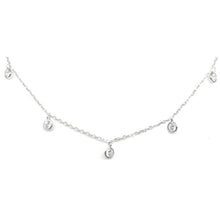 Load image into Gallery viewer, Crystal Chain Choker: Sterling Silver (NCH5460) Necklaces athenadesigns 
