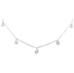 Crystal Chain Choker: Sterling Silver (NCH5460) Necklaces athenadesigns 