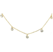 Load image into Gallery viewer, Crystal Chain Choker: Rose Gold Vermeil Also in Gold Vermeil FACEBOOK athenadesigns Finish: Gold (NGCH5460) 
