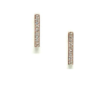 Load image into Gallery viewer, Crystal Micropave Bar Stud: Gold Also in Rose Gold (EGP485) Earrings athenadesigns Rose Gold Vermeil: ERGP485 
