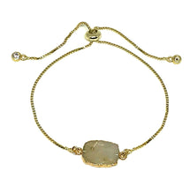 Load image into Gallery viewer, Electroform Stone Pull Bracelet: Rutilated Quartz (PBT748RQZ) Also on Gunmetal Chain Bracelet athenadesigns Gold 
