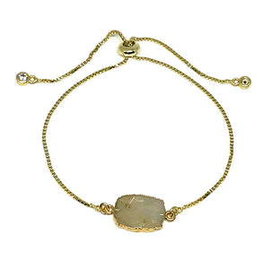 Electroform Stone Pull Bracelet: Rutilated Quartz (PBT748RQZ) Also on Gunmetal Chain Bracelet athenadesigns Gold 