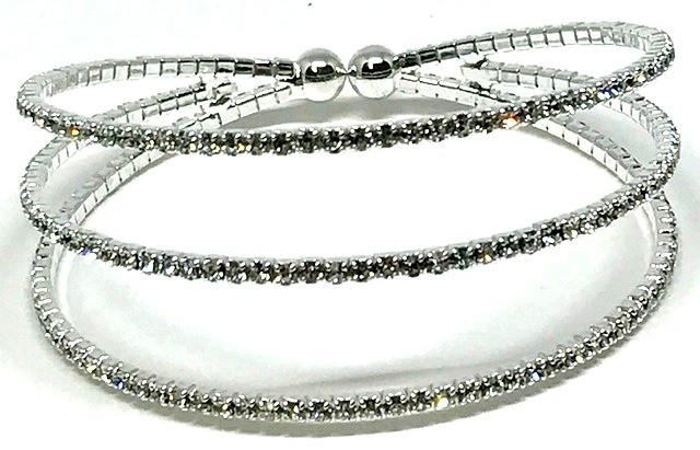 Silver Crystal Cuff Bracelet (BS3/405) Fashion Bracelet athenadesigns 