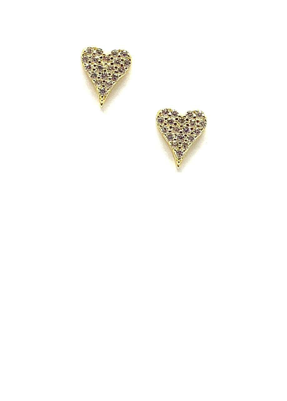 Heart Pave Stud: Rose Gold Vermeil: (ERGP45HRT) Also in Gold Vermeil Earrings athenadesigns Gold Vermeil: EGP45HRT 