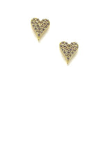 Load image into Gallery viewer, Heart Pave Stud: Rose Gold Vermeil: (ERGP45HRT) Also in Gold Vermeil Earrings athenadesigns Gold Vermeil: EGP45HRT 
