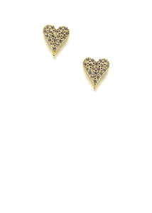 Heart Pave Stud: Rose Gold Vermeil: (ERGP45HRT) Also in Gold Vermeil Earrings athenadesigns Gold Vermeil: EGP45HRT 