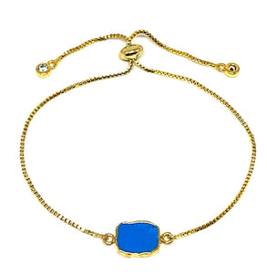 Electroform Stone Pull Bracelet: Turquoise (PBT748TQ) Also on Gunmetal Chain Bracelet athenadesigns Gold: PBT748TQ 