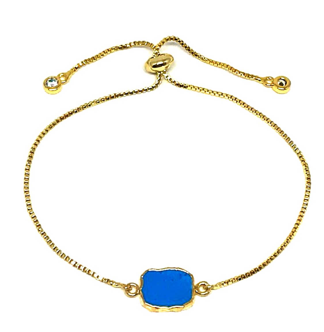 Electroform Stone Pull Bracelet: Turquoise (PBT748TQ) Also on Gunmetal Chain Bracelet athenadesigns Gold: PBT748TQ 