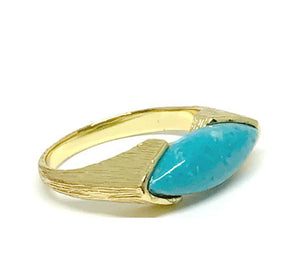 Marquis Shaped Stone Ring: Gold Vermeil Turquoise (RG784TQ) SALE athenadesigns Size 6 - RG784TQ/6 